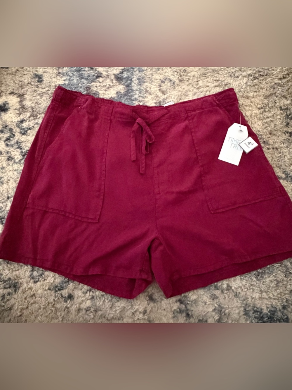 Time and Tru Burgundy Drawstring Women’s Shorts Size XXL